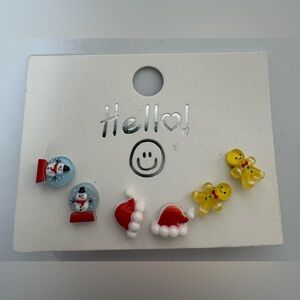 🛍️Any 5 items for $15 🛍️ Christmas snowglobe santa hat gingerbread stud earrings